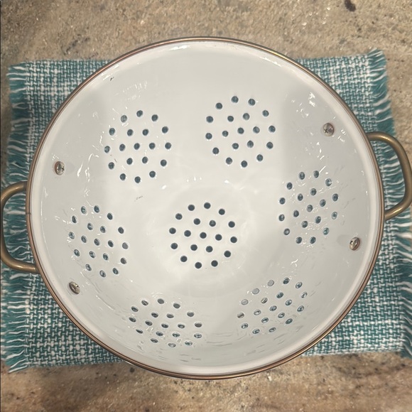 Floral White Colander with Accents - Picture 2 of 5